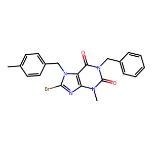1-Benzyl-8-bromo-3-methyl-7-(4-methylbenzyl)-3,7-dihydro-1H-purine-2,6-dione structure