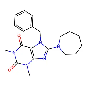 8-(Azepan-1-yl)-7-benzyl-1,3-dimethylpurine-2,6-dione structure