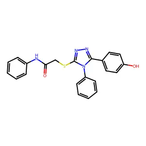 2-((5-(4-Hydroxyphenyl)-4-phenyl-4H-1,2,4-triazol-3-yl)thio)-N-phenylacetamide structure