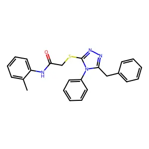 2-((5-Benzyl-4-phenyl-4H-1,2,4-triazol-3-yl)thio)-N-(o-tolyl)acetamide structure