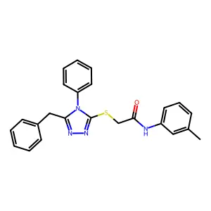 2-((5-Benzyl-4-phenyl-4H-1,2,4-triazol-3-yl)thio)-N-(m-tolyl)acetamide structure