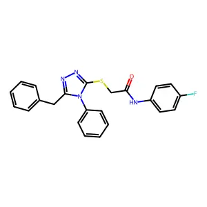 2-((5-Benzyl-4-phenyl-4H-1,2,4-triazol-3-yl)thio)-N-(4-fluorophenyl)acetamide structure