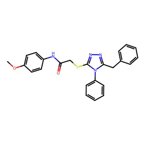 2-((5-Benzyl-4-phenyl-4H-1,2,4-triazol-3-yl)thio)-N-(4-methoxyphenyl)acetamide structure