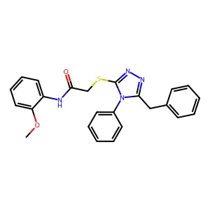 2-((5-Benzyl-4-phenyl-4H-1,2,4-triazol-3-yl)thio)-N-(2-methoxyphenyl)acetamide structure