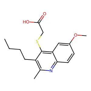 [(3-Butyl-6-methoxy-2-methylquinolin-4-yl)sulfanyl]acetic acid structure