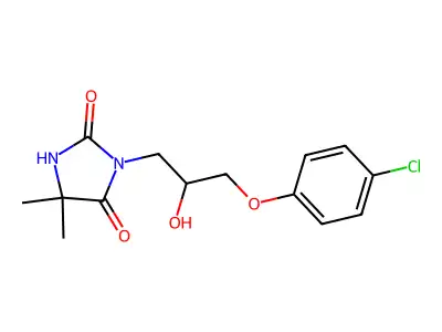 3-[3-(4-Chlorophenoxy)-2-hydroxypropyl]-5,5-dimethylimidazolidine-2,4-dione structure