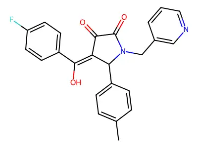 4-(4-fluorobenzoyl)-3-hydroxy-5-(4-methylphenyl)-1-[(pyridin-3-yl)methyl]-2,5-dihydro-1H-pyrrol-2-one structure