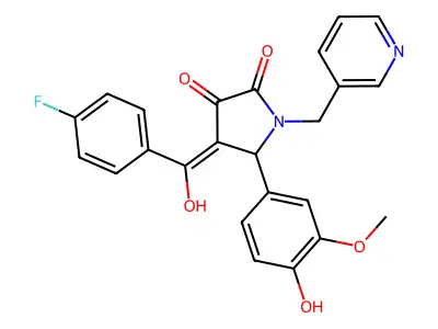 4-(4-fluorobenzoyl)-3-hydroxy-5-(4-hydroxy-3-methoxyphenyl)-1-[(pyridin-3-yl)methyl]-2,5-dihydro-1H-pyrrol-2-one structure