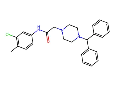 2-(4-Benzhydryl-piperazin-1-yl)-N-(3-chloro-4-methyl-phenyl)-acetamide structure