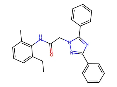 2-(3,5-diphenyl-1H-1,2,4-triazol-1-yl)-N-(2-ethyl-6-methylphenyl)acetamide structure