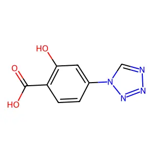 2-hydroxy-4-(1H-tetrazol-1-yl)benzoic acid structure