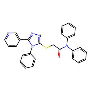 N,N-Diphenyl-2-((4-phenyl-5-(pyridin-3-yl)-4H-1,2,4-triazol-3-yl)thio)acetamide structure