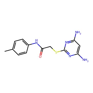 2-(4,6-diaminopyrimidin-2-yl)sulfanyl-N-(4-methylphenyl)acetamide structure
