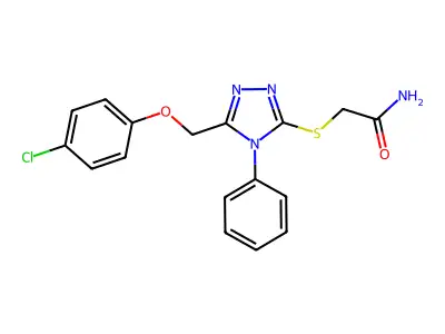 2-((5-((4-Chlorophenoxy)methyl)-4-phenyl-4H-1,2,4-triazol-3-yl)thio)acetamide structure
