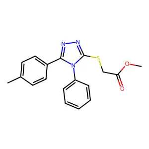 methyl {[5-(4-methylphenyl)-4-phenyl-4H-1,2,4-triazol-3-yl]thio}acetate structure
