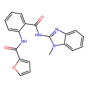 N-[2-[(1-methylbenzimidazol-2-yl)carbamoyl]phenyl]furan-2-carboxamide structure