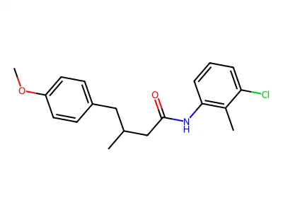 N-(3-chloro-2-methylphenyl)-4-(4-methoxyphenyl)-3-methylbutanamide structure
