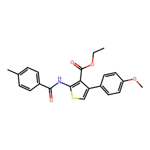 Ethyl 4-(4-methoxyphenyl)-2-(4-methylbenzamido)thiophene-3-carboxylate structure