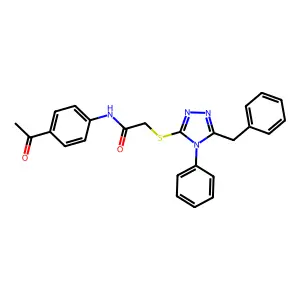 N-(4-Acetylphenyl)-2-((5-benzyl-4-phenyl-4H-1,2,4-triazol-3-yl)thio)acetamide structure