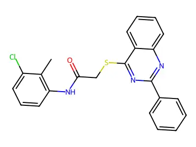 N-(3-Chloro-2-methylphenyl)-2-((2-phenylquinazolin-4-yl)thio)acetamide structure