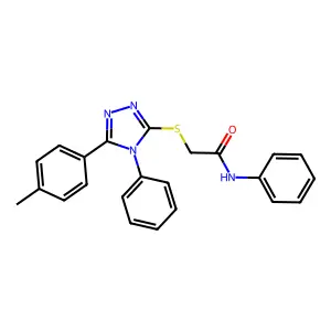 N-Phenyl-2-((4-phenyl-5-(p-tolyl)-4H-1,2,4-triazol-3-yl)thio)acetamide structure