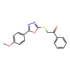 2-((5-(4-Methoxyphenyl)-1,3,4-oxadiazol-2-yl)thio)-1-phenylethan-1-one structure