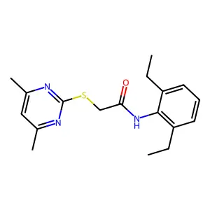 N-(2,6-Diethylphenyl)-2-((4,6-dimethylpyrimidin-2-yl)thio)acetamide structure