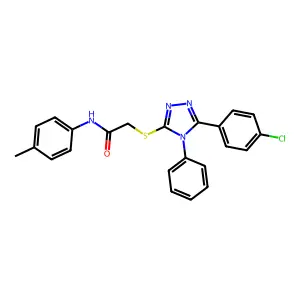 2-((5-(4-Chlorophenyl)-4-phenyl-4H-1,2,4-triazol-3-yl)thio)-N-(p-tolyl)acetamide structure