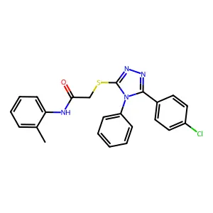2-((5-(4-Chlorophenyl)-4-phenyl-4H-1,2,4-triazol-3-yl)thio)-N-(o-tolyl)acetamide structure