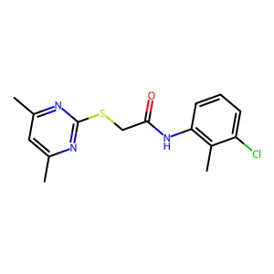 N-(3-Chloro-2-methylphenyl)-2-((4,6-dimethylpyrimidin-2-yl)thio)acetamide structure
