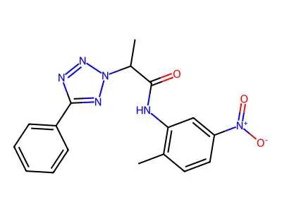 N-{5-nitro-2-methylphenyl}-2-(5-phenyl-2H-tetraazol-2-yl)propanamide structure
