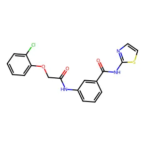 3-[[2-(2-chlorophenoxy)acetyl]amino]-N-(1,3-thiazol-2-yl)benzamide structure