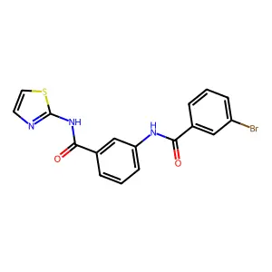 3-[(3-bromobenzoyl)amino]-N-(1,3-thiazol-2-yl)benzamide structure