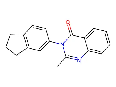 3-(2,3-dihydro-1H-inden-5-yl)-2-methyl-4(3H)-quinazolinone structure