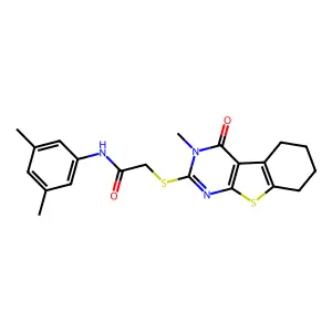 N-(3,5-dimethylphenyl)-2-[(3-methyl-4-oxo-3,4,5,6,7,8-hexahydro[1]benzothieno[2,3-d]pyrimidin-2-yl)sulfanyl]acetamide structure