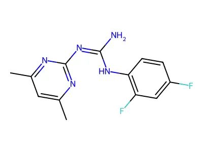 1-(2,4-Difluorophenyl)-3-(4,6-dimethylpyrimidin-2-yl)guanidine structure
