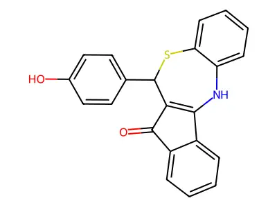 6-(4-hydroxyphenyl)-6H-benzo[b]indeno[1,2-e][1,4]thiazepin-5-ol structure
