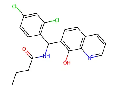 N-[(2,4-Dichloro-phenyl)-(8-hydroxy-quinolin-7-yl)-methyl]-butyramide structure