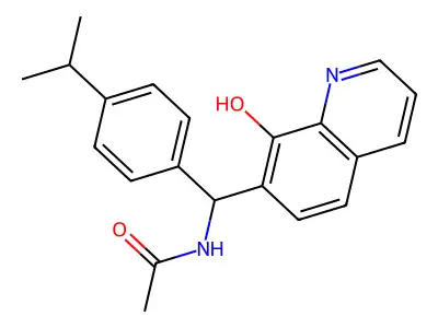 N-((8-hydroxyquinolin-7-yl)(4-isopropylphenyl)methyl)acetamide structure