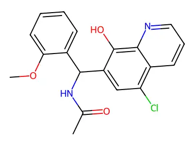 Acetamide, N-[(5-chloro-8-hydroxy-7-quinolinyl)(2-methoxyphenyl)methyl]- structure