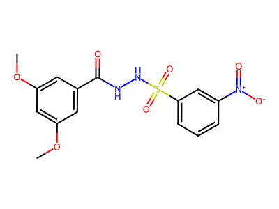 N'-(3,5-dimethoxybenzoyl)-3-nitrobenzenesulfonohydrazide structure