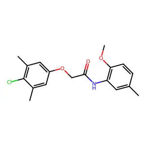 2-(4-chloro-3,5-dimethylphenoxy)-N-(2-methoxy-5-methylphenyl)acetamide structure