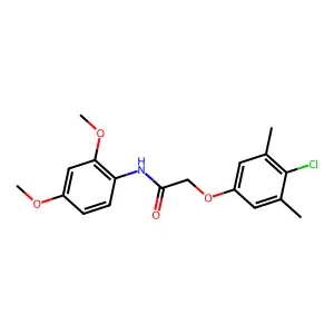 2-(4-chloro-3,5-dimethylphenoxy)-N-(2,4-dimethoxyphenyl)acetamide structure