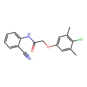 2-(4-chloro-3,5-dimethylphenoxy)-N-(2-cyanophenyl)acetamide structure