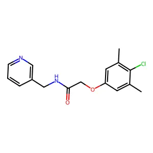 2-(4-chloro-3,5-dimethylphenoxy)-N-(pyridin-3-ylmethyl)acetamide structure