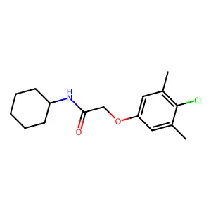 2-(4-chloro-3,5-dimethylphenoxy)-N-cyclohexylacetamide structure