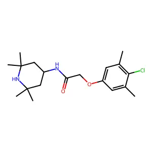 2-(4-chloro-3,5-dimethylphenoxy)-N-(2,2,6,6-tetramethylpiperidin-4-yl)acetamide structure
