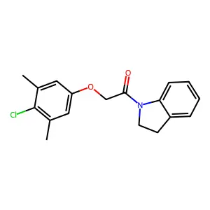 2-(4-Chloro-3,5-dimethylphenoxy)-1-(2,3-dihydroindol-1-yl)ethanone structure