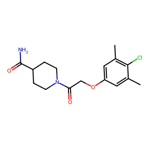 1-[2-(4-Chloro-3,5-dimethylphenoxy)acetyl]piperidine-4-carboxamide structure