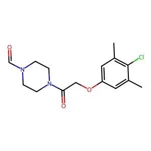 4-[(4-Chloro-3,5-dimethylphenoxy)acetyl]-1-piperazinecarbaldehyde structure